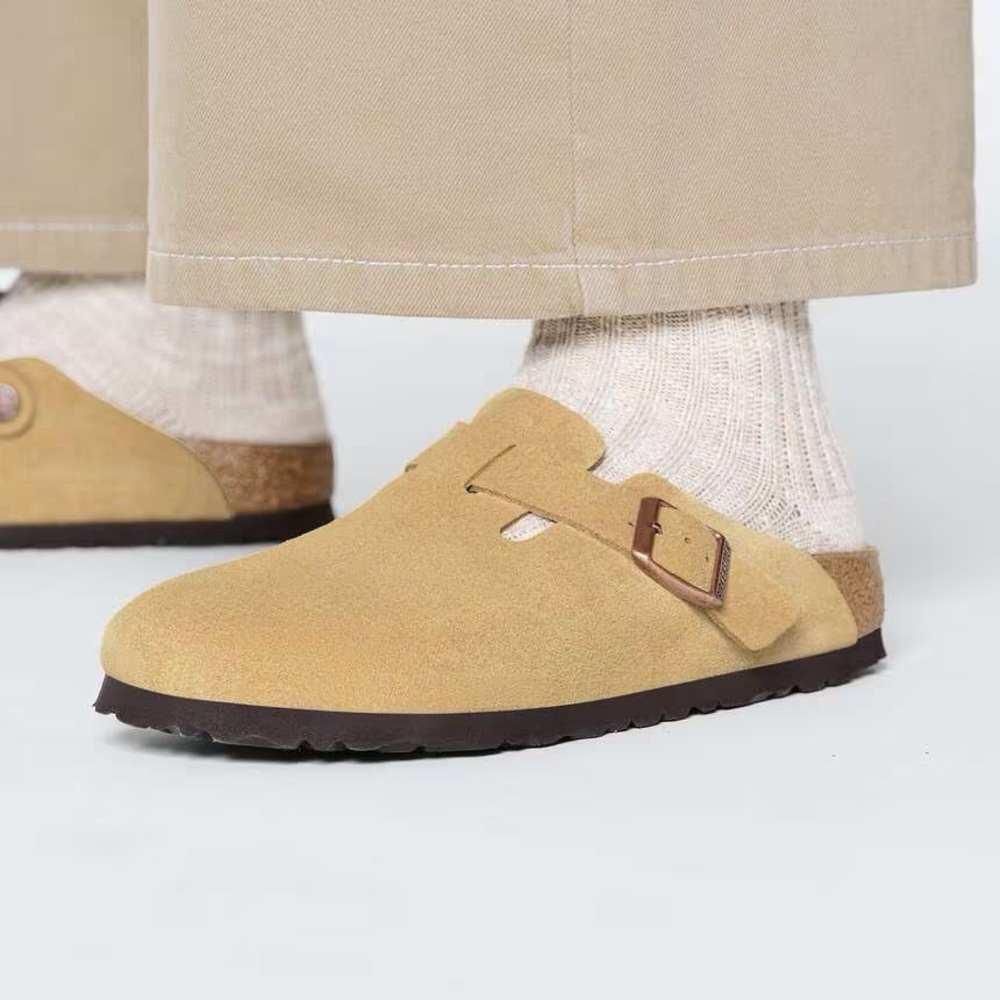 BIRKENSTOCK Boston Clog Latte Cream Leather Slip On Size 9 NEW - Picture 4 of 16